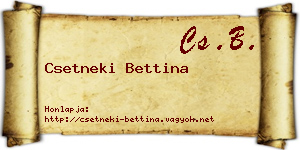 Csetneki Bettina névjegykártya