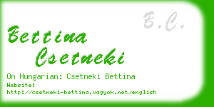 bettina csetneki business card